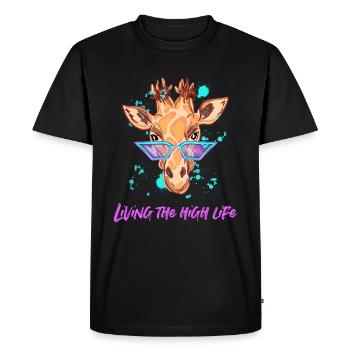 Girafe cool - T-shirt Premium bio Homme - noir - Devant - Nico (187cm)