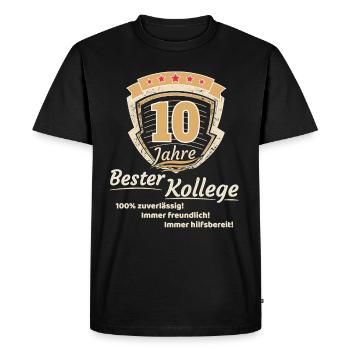 10 Jahre bester Kollege - Männer Premium Bio T-Shirt - Schwarz - Vorne - Nico (187cm)