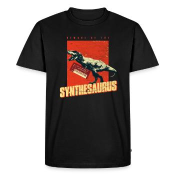 Synthétiseur analogique - Synthétiseur T Rex - T-shirt Premium bio Homme - noir - Devant - Nico (187cm)