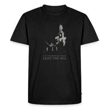 Église brûlante Antichrist Occulte Satan Athée - T-shirt Premium bio Homme - noir - Devant - Nico (187cm)