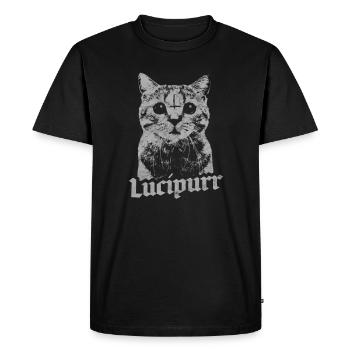 Lucifer Occult Satanic Cat Lucipurr Antichrist - T-shirt Premium bio Homme - noir - Devant - Nico (187cm)