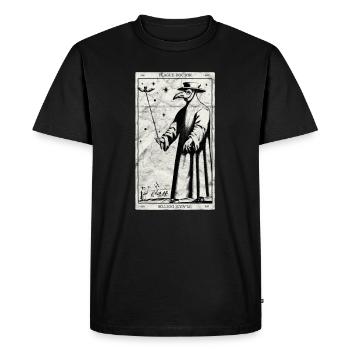 Plague Doctor Occult Black Death Tarot Card - T-shirt Premium bio Homme - noir - Devant - Nico (187cm)
