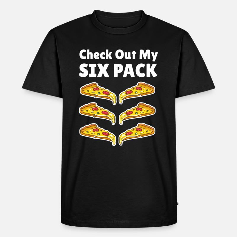 Pizza - Männer Premium Bio T-Shirt - Schwarz