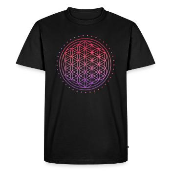 Sacred Geometry Flower of Life - Psychedelic - Men's Premium Organic T-Shirt - black - Front - Nico (187cm)