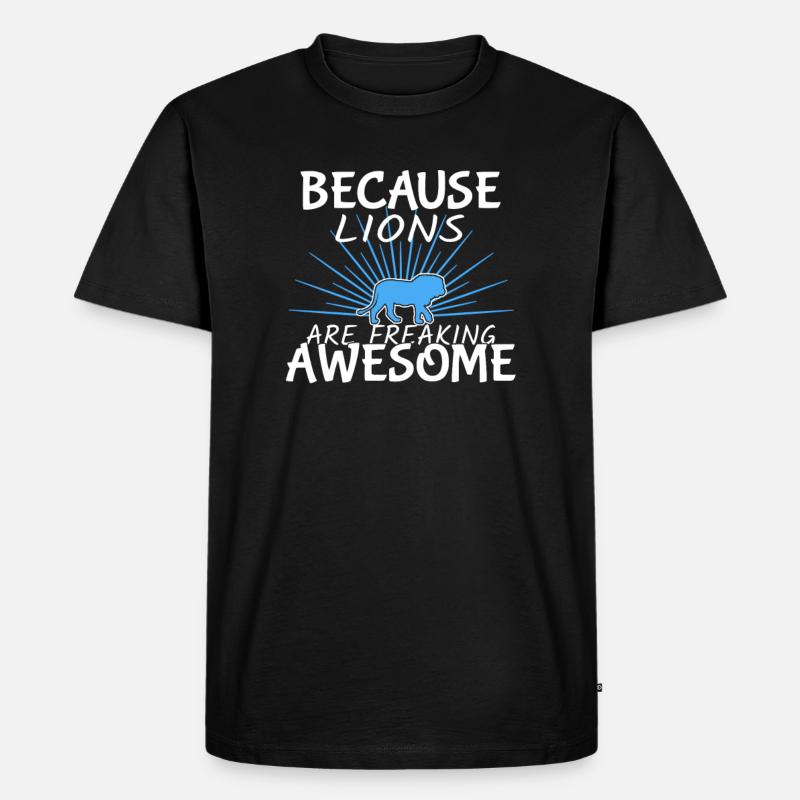 Löwe - Männer Premium Bio T-Shirt - Schwarz
