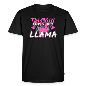 Lama - Men's Premium Organic T-Shirt - black - Front - Nico (187cm)