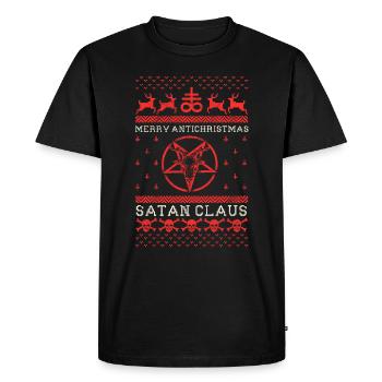 Anti Noël Satan Baphomet Tarot Metal Satanique - T-shirt Premium bio Homme - noir - Devant - Nico (187cm)