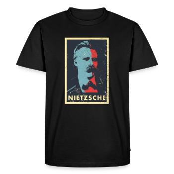 Philosophie vintage Nietzsche Ubermensch Kant - T-shirt Premium bio Homme - noir - Devant - Nico (187cm)