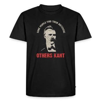 Nietzsche Kant Vintage Philosophy Nihilism Design - T-shirt Premium bio Homme - noir - Devant - Nico (187cm)