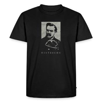Friedrich Nietzsche Vintage Philosophy Nihilism - Men's Premium Organic T-Shirt - black - Front - Nico (187cm)