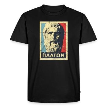 Platon Homer Philosophie grecque vintage Aristoteles - T-shirt Premium bio Homme - noir - Devant - Nico (187cm)