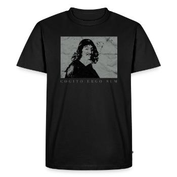 Descartes Cogito Ergo Sum Philosophie Nietzsche - Männer Premium Bio T-Shirt - Schwarz - Vorne - Nico (187cm)