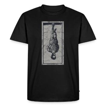 Occulte L’homme pendu Tarot Carte Vintage - T-shirt Premium bio Homme - noir - Devant - Nico (187cm)