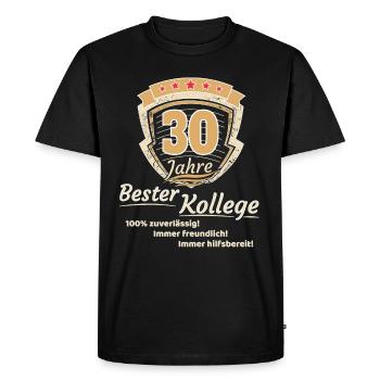 30 years best colleague - Men's Premium Organic T-Shirt - black - Front - Nico (187cm)