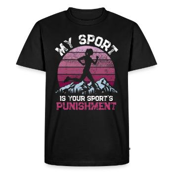 Jogger de coureur drôle en cours d'exécution cardio fitness - T-shirt Premium bio Homme - noir - Devant - Nico (187cm)