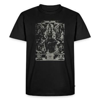 Hindu Book Tripura Upanishad - Sacred Sri Yantra - Men's Premium Organic T-Shirt - black - Front - Nico (187cm)