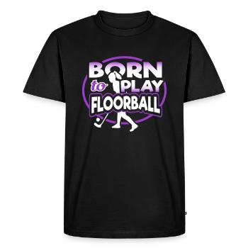 Floorball - Floorball - Salibandy - T-shirt Premium bio Homme - noir - Devant - Nico (187cm)