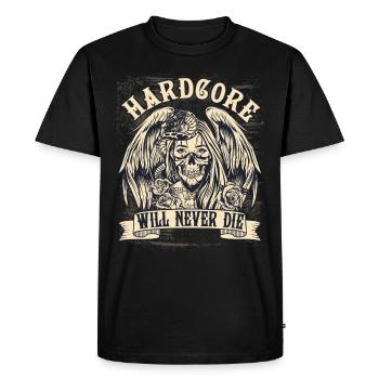 Le noyau dur ne mourra jamais - T-shirt Premium bio Homme - noir - Devant - Nico (187cm)
