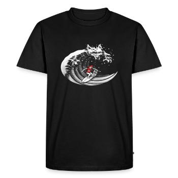 Surfing Red Girl Waves Surfing Watersports Gift - Men's Premium Organic T-Shirt - black - Front - Nico (187cm)