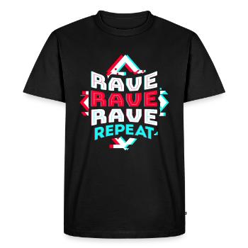 Techno Rave EDM Dubstep électronique D&B - T-shirt Premium bio Homme - noir - Devant - Nico (187cm)