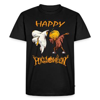 Happy Halloween 2021 Dabbing Pumpkin & Ghost Costume - Men's Premium Organic T-Shirt - black - Front - Nico (187cm)