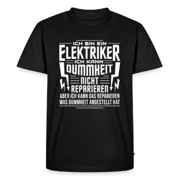 Elektriker Elektroinstallateur Stromer - Männer Premium Bio T-Shirt - Schwarz - Vorne - Nico (187cm)