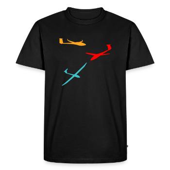Amour de pilote de planeur vintage - T-shirt Premium bio Homme - noir - Devant - Nico (187cm)