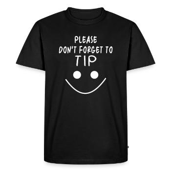 Trinkgeld Nicht Vergessen Spruch - Männer Premium Bio T-Shirt - Schwarz - Vorne - Nico (187cm)
