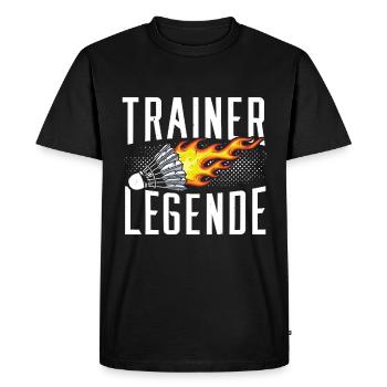 Volant de badminton Coach Legend - T-shirt Premium bio Homme - noir - Devant - Nico (187cm)