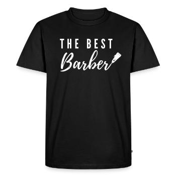 Barber Barber - Men's Premium Organic T-Shirt - black - Front - Nico (187cm)