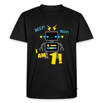 Robot 1 an anniversaire garçons cadeau - T-shirt Premium bio Homme - noir - Devant - Nico (187cm)