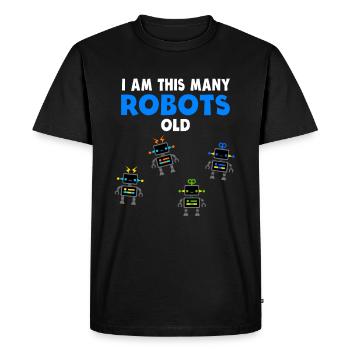 Robot 4 year birthday boy gift - Men's Premium Organic T-Shirt - black - Front - Nico (187cm)