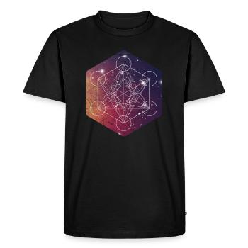 Mandala de cube de métatrons de géométrie sacrée - T-shirt Premium bio Homme - noir - Devant - Nico (187cm)