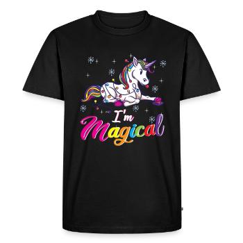 Cadeau magique de Noël Licorne - T-shirt Premium bio Homme - noir - Devant - Nico (187cm)