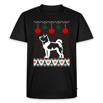 Chien Akita de Noël - T-shirt Premium bio Homme - noir - Devant - Nico (187cm)