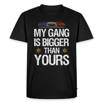 Agent de police disant drôle - T-shirt Premium bio Homme - noir - Devant - Nico (187cm)