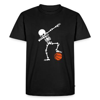 Tamponner le basket- de football squelette - T-shirt Premium bio Homme - noir - Devant - Nico (187cm)