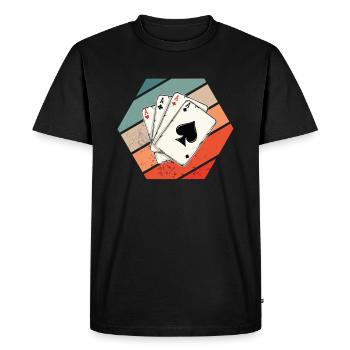 Cartes Cartes à jouer Rétro - T-shirt Premium bio Homme - noir - Devant - Nico (187cm)