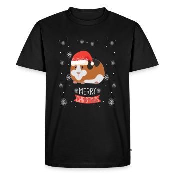 Cadeau de joyeux Noël de hamster - T-shirt Premium bio Homme - noir - Devant - Nico (187cm)