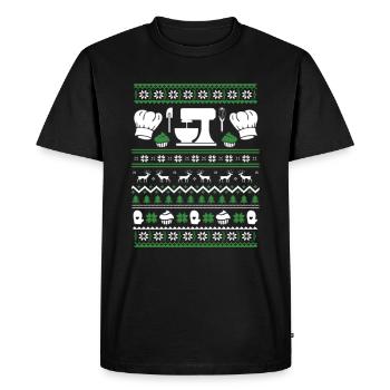 Ugly Christmas Baking Cooking Christmas - Men's Premium Organic T-Shirt - black - Front - Nico (187cm)