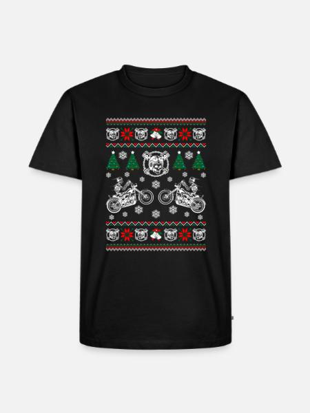 Biker Ugly Christmas - Men's Premium Organic T-Shirt - black