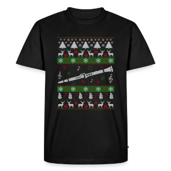 Clarinette laid Noël - T-shirt Premium bio Homme - noir - Devant - Nico (187cm)