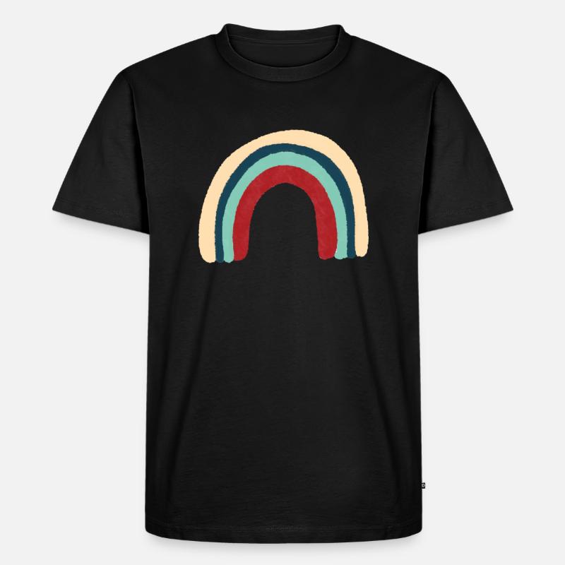 Regenbogen - Männer Premium Bio T-Shirt - Schwarz