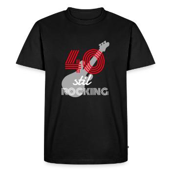 40 Years rocks with Guitar 40 Years rocks guitar - Men's Premium Organic T-Shirt - black - Front - Nico (187cm)