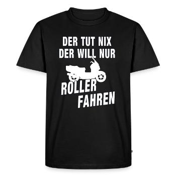 Motorroller Roller Rollerfahrer Geschenk - Männer Premium Bio T-Shirt - Schwarz - Vorne - Nico (187cm)