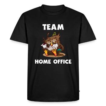 Chouette bureau à domicile bureau humour - T-shirt Premium bio Homme - noir - Devant - Nico (187cm)