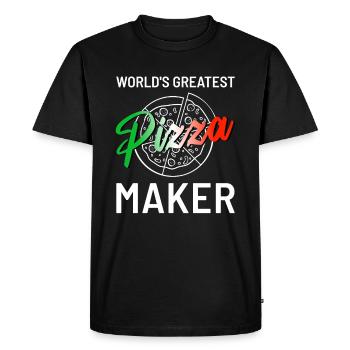 Pizzeria pour le meilleur pizzaiolo du monde - T-shirt Premium bio Homme - noir - Devant - Nico (187cm)