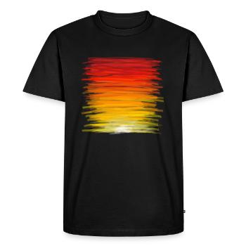 Coucher de soleil peinture crépuscule acrylique - T-shirt Premium bio Homme - noir - Devant - Nico (187cm)