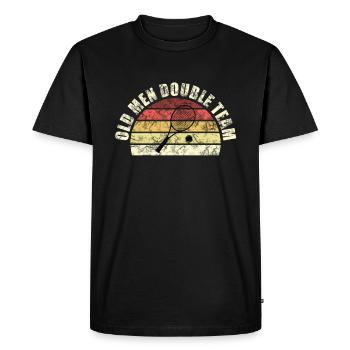 Vieux joueurs de tennis double messieurs - T-shirt Premium bio Homme - noir - Devant - Nico (187cm)