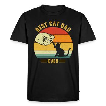 Best Cat Dad Dad Cats Gift - Men's Premium Organic T-Shirt - black - Front - Nico (187cm)